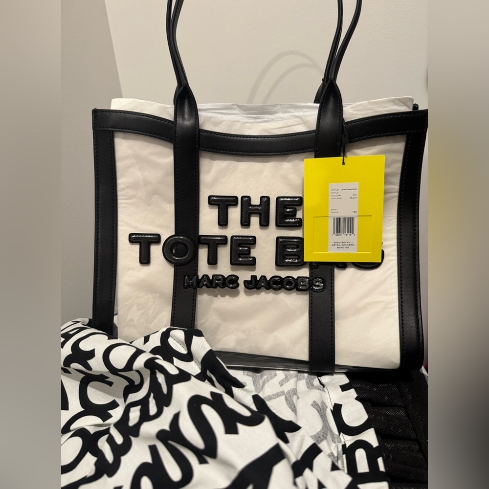 Marc Jacobs Clear Tote NWT with Black and Pink Accents